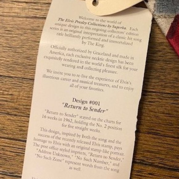 ELVIS PRESLEY Collection by Superba "Return to Sender" Necktie - Picture 11 of 11